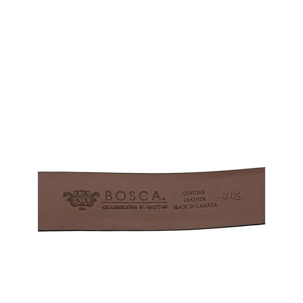 Bosca Mens Size Small 30 Black Genuine Leather Belt Silver Tone Buckle Canada
